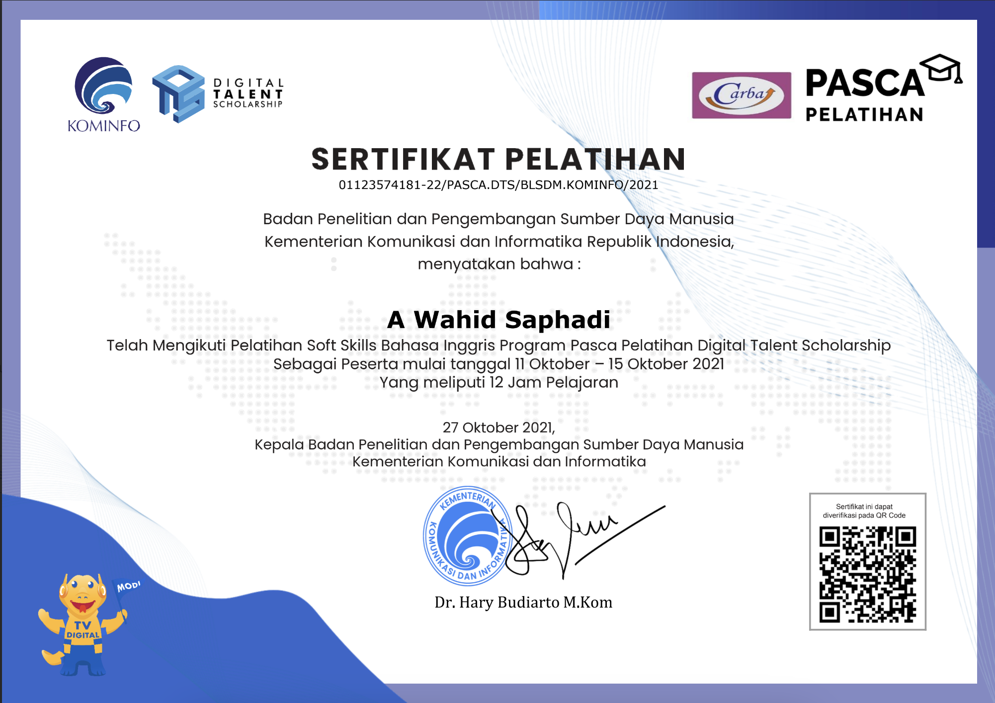 certificate english